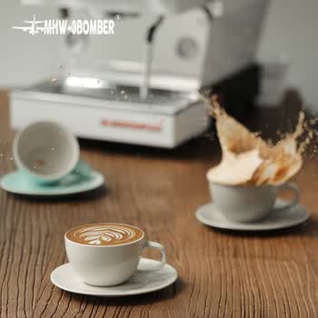 MHW-3BOMBER轰炸机[礼物]陶瓷咖啡杯拿铁拉花杯杯碟ins复古高级感小众