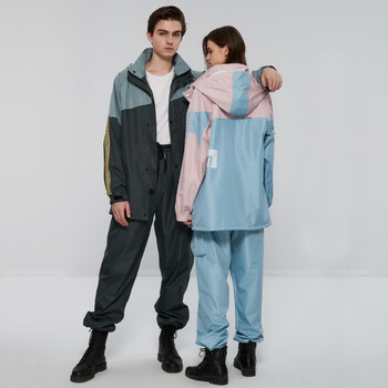 琴飞曼雨衣雨裤分体套装男女款全身防雨外套外卖骑手电动车雨披净空蓝XL