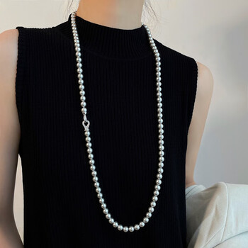 皓高端秋冬长款珍珠毛衣链女2024年新款潮大气项链 项链总长度约85cm