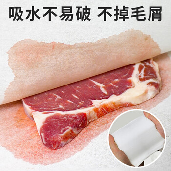 蓝赛斯厨房吸水纸生鲜牛排三文鱼刺身鱼生专用食品级20*21cm*100片2包