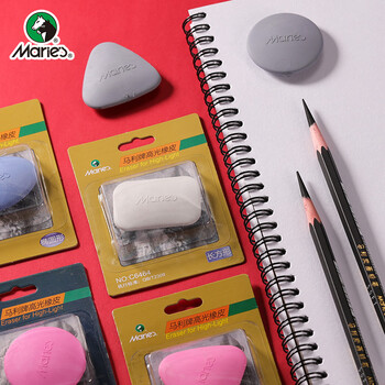 马利(Marie's)高光橡皮单块 素描绘画美术专用三角形美术橡皮擦 柔软擦拭干净不伤纸橡皮擦 C6465 速写 马克笔绘画