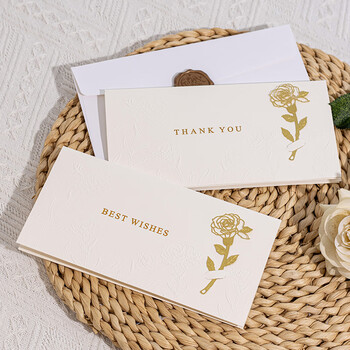 天色玫瑰书签贺卡三八女神节礼物生日明信片邀请函伴手送礼1贺卡1信封1内页1火漆贴TS-6123Bestwishes