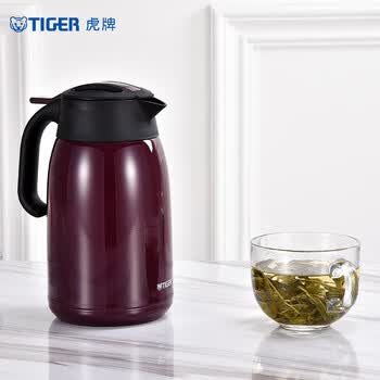 虎牌（TIGER）不锈钢便携式热水瓶真空保温壶PWM-A16C-VA葡萄紫1.6升
