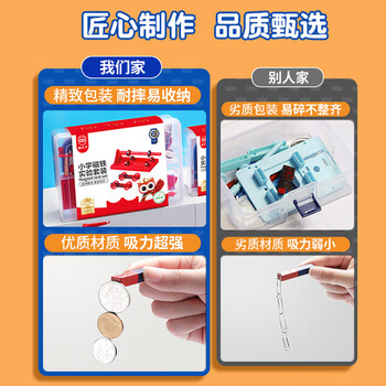 猫太子磁铁教具科学实验套装小学生二年级下册指南针u型条形马蹄形吸铁石儿童玩具初中物理实验器材全套