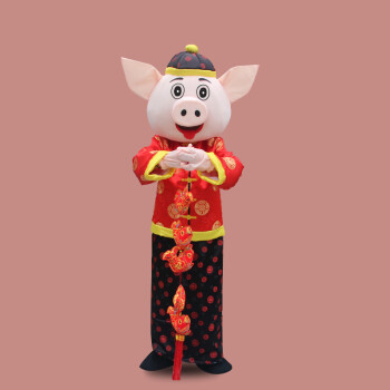 新年財神爺卡通人偶服裝豬年吉祥物玩偶表演衣服道具發財豬服飾 唐裝