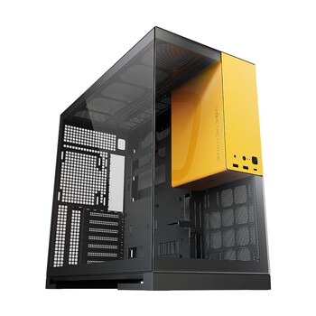 几何未来（GeometricFuture）Model5悟空电脑机箱 黑黄（支持EATX主板/50系显卡/420/360冷排/海景房/TypeC接口）