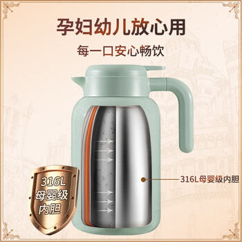 宝威玛（BVGMAV）保温壶英国 保温水壶 大容量316L不锈钢热水保温瓶家用高档水壶2L