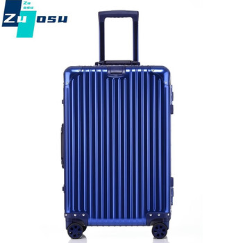 镁合金拉杆箱女20吋行李箱飞机可带登机28吋旅行箱男 蓝色【图片 价格