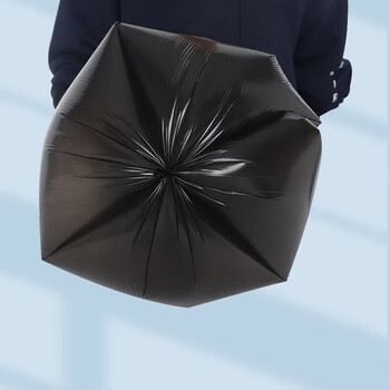 汇百利背心垃圾袋黑色46cm*63cm*200只单面0.8丝加厚家用厨房塑料袋盒装