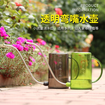 生长魔励 不锈钢弯嘴洒水壶家用园艺长嘴多肉浇水壶 花卉绿植淋花壶浇花壶 1L-灰色