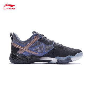 李宁音爆OP男子羽毛球专业比赛鞋AYZQ009 黑/灰/金-6 43.5 