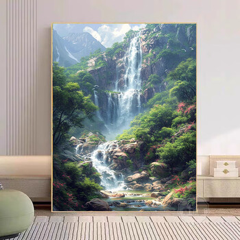 大幅数字油画山水价格报价行情- 京东