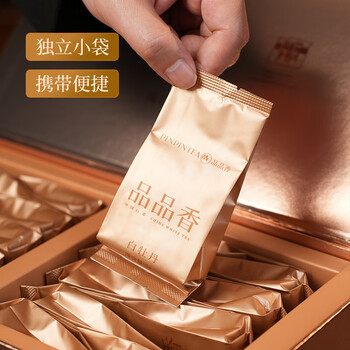 品品香白茶2024年新茶 福鼎白茶 白牡丹茶叶100g礼盒装 送礼