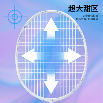 Taan泰昂羽毛球拍单拍全碳素运动训练羽拍小天鹅浅粉色羽拍已穿线