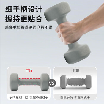 PROIRON普力艾 哑铃男士健身家用浸塑哑铃纯铁环保无味5kg*2