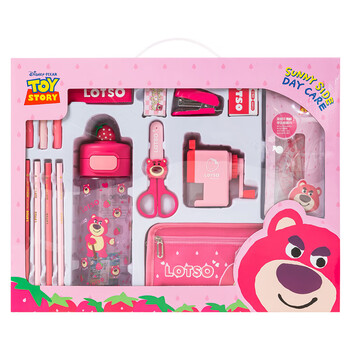 迪士尼（Disney）文具套装16件套 小学生水杯文具礼盒7-14岁儿童学习用品女孩生日礼物 草莓熊A90036-T1X