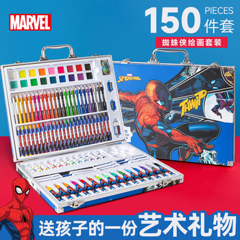 迪士尼（Disney）儿童绘画套装美术水彩笔画笔套装礼盒画画套装男孩生日礼物 蜘蛛侠A60020-A1X