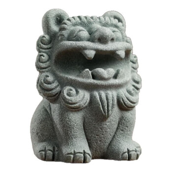 漢墨 青砂造像衔笔麒麟狮子毛笔架 创意可爱莫生气镇纸文镇 文房四宝书法文创可爱摆件镇尺