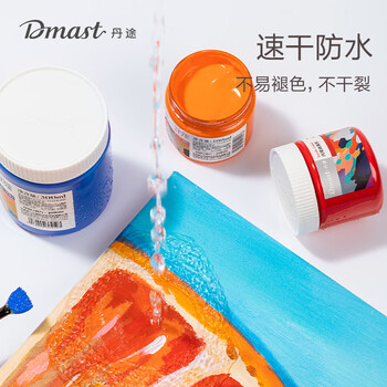 得力（deli）300ml罐装亮光丙烯颜料（502翠绿)(罐)墙绘手绘绘画DIY丙烯画RA11-300美育工具