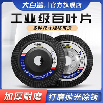 大白鲨（BIGWHITESHARK）百叶片100型角磨机专用百叶轮抛光轮角磨机砂轮/75网盖80目 10片
