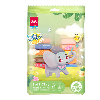 得力(deli)24色超轻粘土 幼儿园宝宝黏土彩泥橡皮泥玩具手工DIY玩具太空沙袋装 儿童生日礼物开学文具
