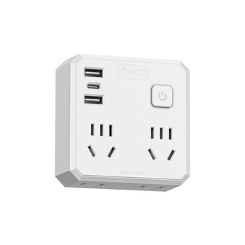 清风（kyfen）86型转换插座 Type-C快充20W USB接口 一转多插头 手机快充 防火阻燃 儿童安全门