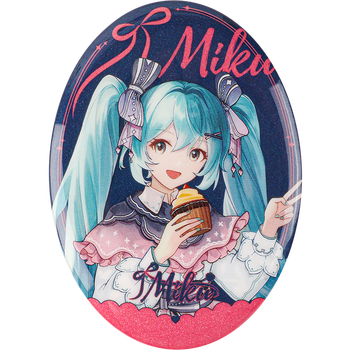 广博(GuangBo)初音未来吧唧周边徽章正版谷子 椭圆幻彩闪底动漫周边二次元甜梦时光粉色 CY997136-A