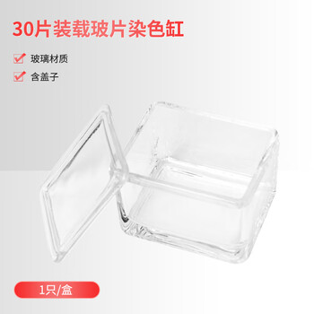 世泰 染色缸实验室用显微镜载玻片盒病理切片盒标本存放盒抗原修复盒耐酸碱京仓直发 【玻璃染色缸】30片装