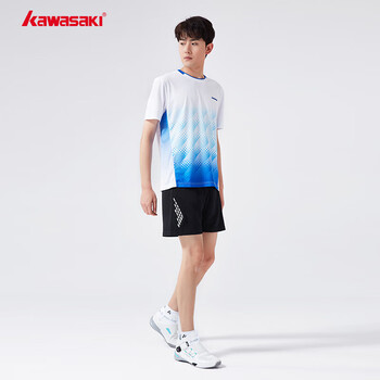 川崎（KAWASAKI）断码清仓专业羽毛球服男款运动短袖T恤速干K1013 白色 M