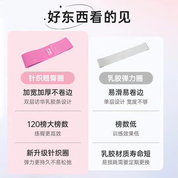 李宁(LI-NING)弹力带练腿阻力带翘臀圈健身腿部深蹲弹力圈防滑针织阻力圈120磅 李宁(LI-NING)弹力带练腿阻力带翘臀圈健身腿部深蹲弹力圈防滑针织阻力圈120磅