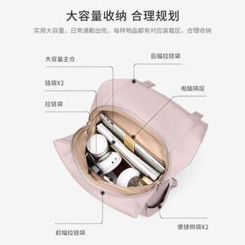 高尔夫（GOLF）双肩电脑包女16英寸手提笔记本包华为商务出差旅行背包书包送女友