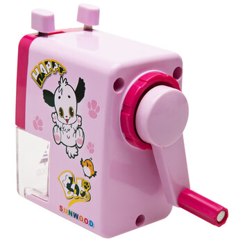 三木（SUNWOOD）卡通手摇削铅笔机/削笔机/削笔器/学生卷笔刀/转笔刀/铅笔刀 粉色 5128