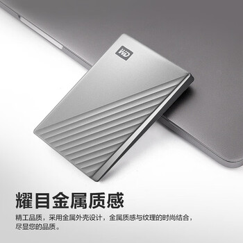 西部数据（Western Digital）移动硬盘 My Passport Ultra系列 2.5英寸机械硬盘 加密存储type-c接口 手机笔记本电脑外接 4TB银