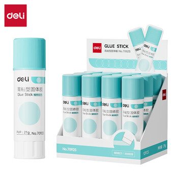 得力(deli)21g时尚款高粘PVP固体胶水 无甲醛快干耐用胶棒 强力粘接 学生文具 办公用品 1支 7092S