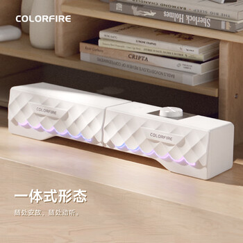 COLORFIRE电脑音响音箱 家用桌面台式机笔记本游戏音箱 RGB炫酷灯效 可拆分体式音响 白色 FS-D2101