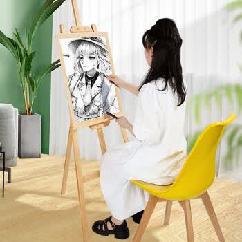 Touch mark榉木画架1.5m可折叠实木架美术生素描写生专用儿童出游写生广告展示牌KT板支架海报展架