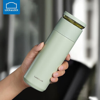 乐扣乐扣（LOCK&LOCK）心仪茶水分离保温杯316L不锈钢商务水杯440ML薄荷绿LHC4285MIT