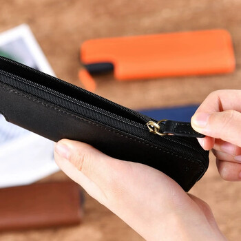 仲林(Nakabayashi)PU皮面简约笔袋 学生中高大学生办公文具袋小巧创意笔盒 橘色 MY-PCN-001OR 仲林(Nakabayashi)PU皮面简约笔袋 学生中高大学生办公文具袋小巧创意笔盒 橘色 MY-PCN-001OR