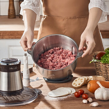 Bear小熊 绞肉机家用电动小型不锈钢多功能搅肉搅拌机碎菜打馅剁辣椒姜蒜泥双刀配置 QSJ-C04H5 双刀