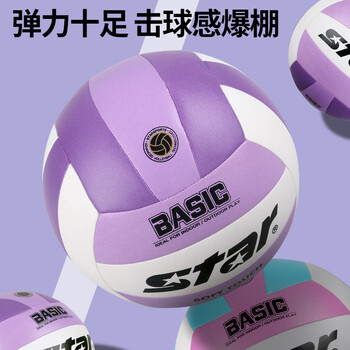 世达（star）排球初中生中考专用5号比赛训练体考标准用球马卡龙白紫VB825C-68