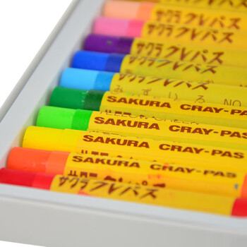 【全网低价】樱花(SAKURA)油画棒蜡笔 粗支款16色套装 儿童安全绘画画笔美术彩绘工具软性油性粉彩棒玩具礼物美术写生