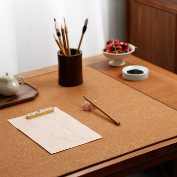 漢墨 60%卷装羊毛包边毛毡垫 加厚耐磨书法书画咖色80*150cm毛毡垫 文房四宝写毛笔字毛毡