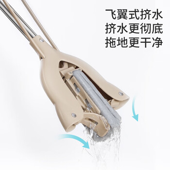 美丽雅拖把海绵共2胶棉头吸水家用一拖净免手洗2024拖地瓷砖墩布