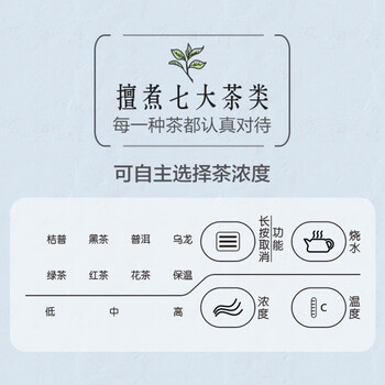 小熊 新中式煮茶器 0.8L 喷淋煮茶 茶汤分离 七大茶类 两种保温微电脑控制 ZCQ-A08E1 