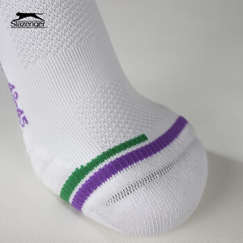 史莱辛格（Slazenger）功能网球袜男女加厚吸汗防脱羽毛球袜透气运动袜3双装 男士白色