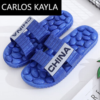 kayla拖鞋按摩拖鞋男士夏季家用浴室居家室内防滑软底厚底按摩 蓝色_k