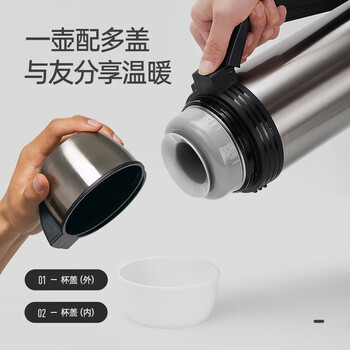 哈尔斯保温水壶旅行露营户外运动大容量不锈钢水杯子外出便携式银2000ml 哈尔斯保温水壶旅行露营户外运动大容量不锈钢水杯子外出便携式银2000ml