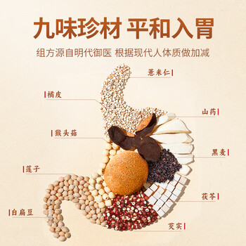 九芝堂八珍粉猴头菇养胃健脾食品山药茯苓营养谷物早餐代餐500g*3罐