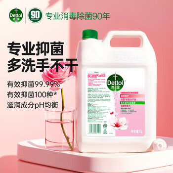 滴露（Dettol）洗手液补充装大桶消毒滋润5L 儿童家庭装杀菌护手