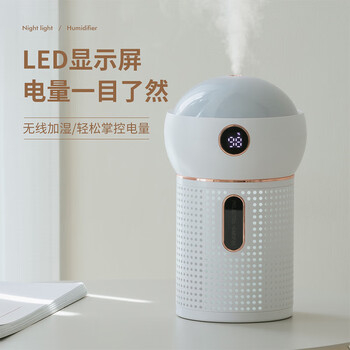 兰什（Lanx）创意投影灯加湿器 USB星空投影仪夜灯迷你纳米喷雾器 白色